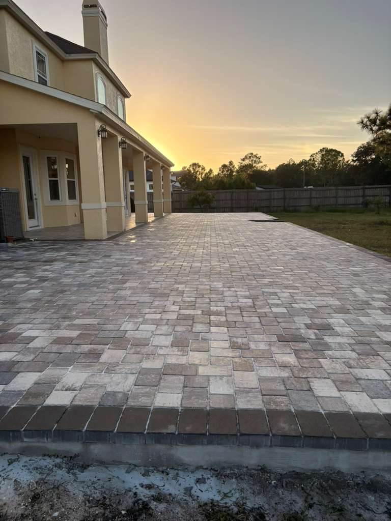 Beautiful stone paver driveway installation in Orlando, Florida